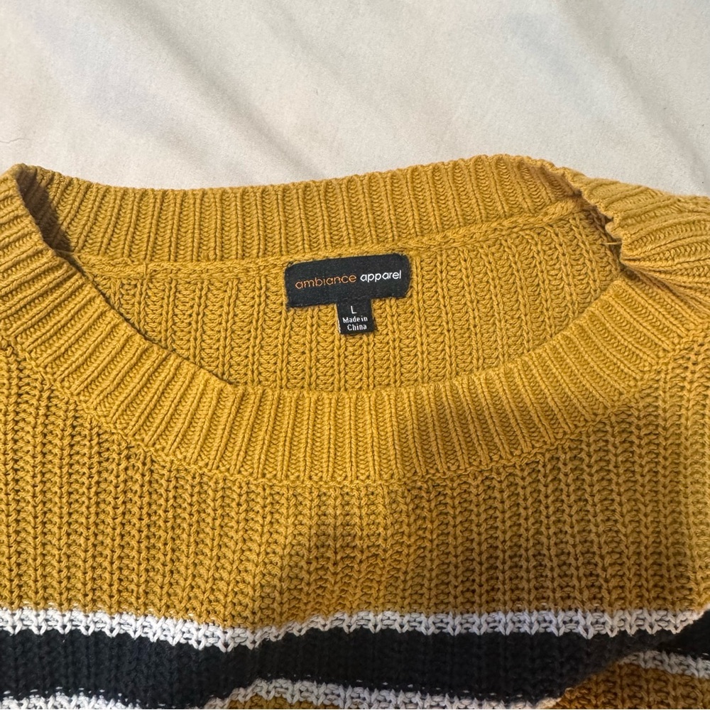 Mustard Striped Sweater - Picture 3 of 3